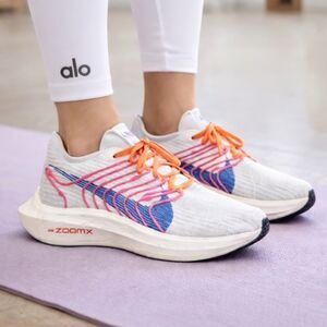 Nike Pegasus Turbo ZoomX‎ Flyknit Road Running Shoes White Pink 8.5